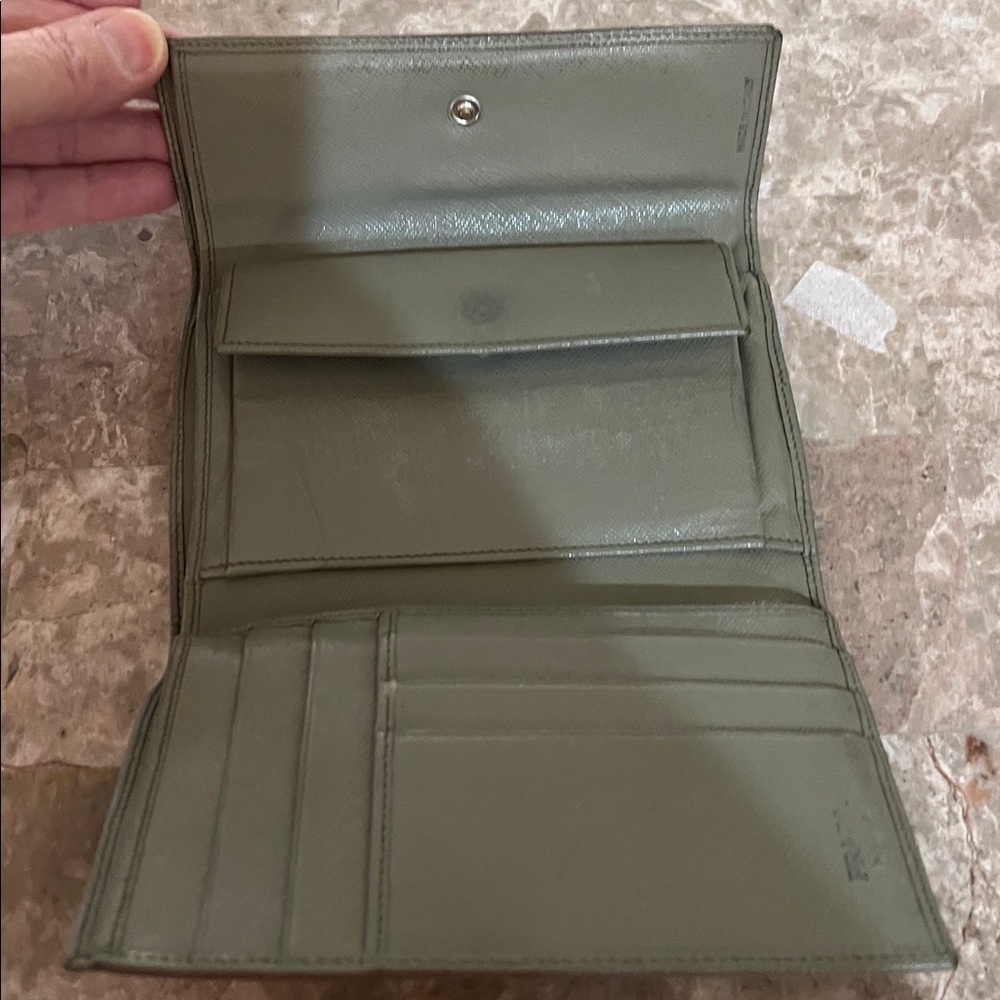 Prada olive Leather Wallet. Lots of life left 
GUC. Leather is in good shape - Picture 4 of 12